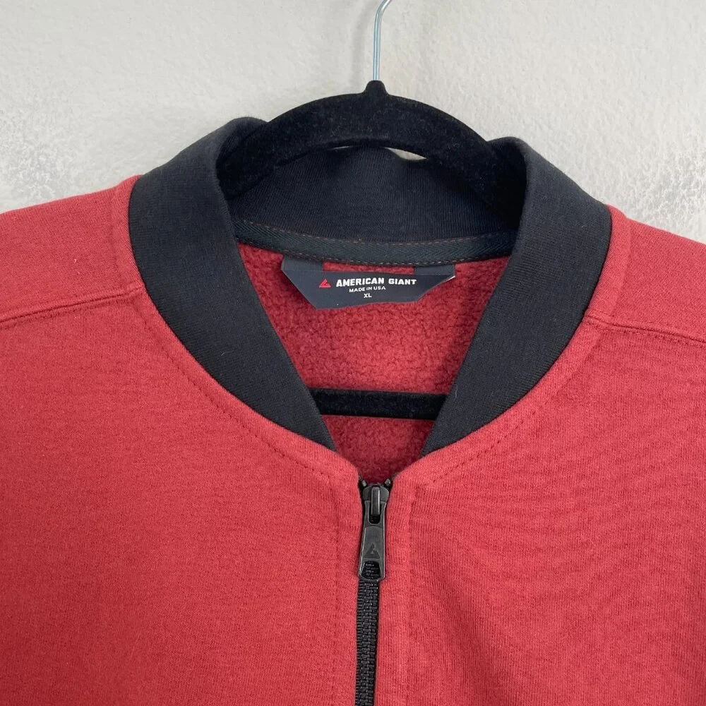 NEW American Giant Mens XL Fleece Bomber Jacket Full Zip‎ Up